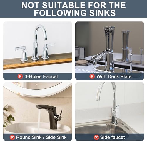 Gosmol Kitchen Faucet Sink Splash Guard - Faucet Guard & Draining Mat Black | Silicone water catcher mat, Sink drain pad behind fauce; Sink rubber mat, Faucet Mat, kitchen bathroom protect around faucet - color: Black