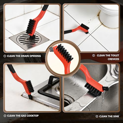 6 Pieces Nylon Brushes Set, Nylon Bristles | Brushes for Cleaning Welding Slag and Rust,Scratch Brush with Mini Head & Hanging Hole for Everyday Cleaning (6, Nylon) - color: Nylon