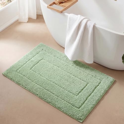 GRANNY SAYS Sage Green Bathroom Rugs Non Slip, 20" x 32", Bathroom Rugs Washable，Bath Rugs for Bath，Bath Mats for Bath Floor, Microfiber Bath Mat for Tub, Absorbent Shower Rug - color: Green, size: 1'8" x 2'8" (20" x 32")