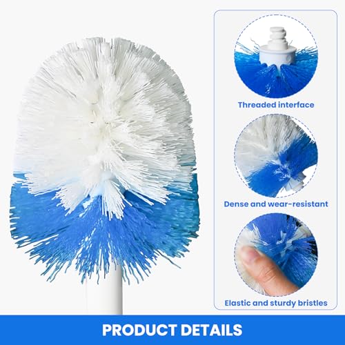 Toilet Brush Refills for OXO Toilet Brush Only, 2 Pack Toilet Brush Replacement Head, Blue & White, Nylon & Plastic Material Bristles - size: 2-Pack