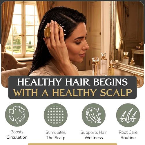 DARCASE Silicone Scalp Massager Shampoo Brush, Silicone Scalp Scrub Brush | Premium Scalp Scrubber with Soft Bristles for Gentle Exfoliation, Silicone Shampoo Brush for Deep Clean & Relaxing Massage