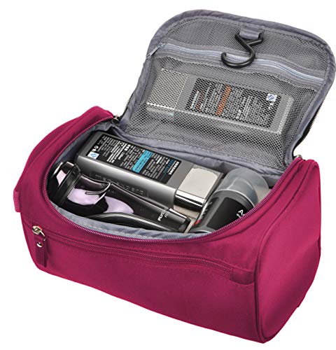 Vercord Mens Toiletry Bag Wash Travel Small Shaving Dop Kit Shower Bathroom Ditty Hygiene Bag Burgundy - color: Burgundy