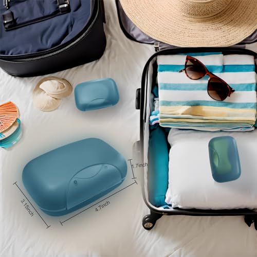 Travel Soap Holder Bar Soap Dish Shower Soap Saver Case Container Box for Bathroom Camping Gym Vonpri (Blue 3pack) - color: Blue