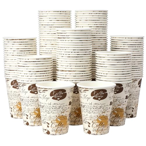 SIUQ Coffee Cups 12 oz 240 Pack, Leak-Proof Disposable Paper Cups with Retro Design, for Hot/Cold Beverages, Ideal for Party, Business, Travel, Picnic, Offices and Cafes - color: 240pack-12oz-brown