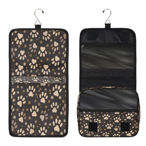 Travel Hanging Toiletry Bag for Women Girl Kinds Of Animals Cat Dog Paw Print Cosmetic Bag Waterproof Makeup Organizer for Accessories, Shampoo, Full Sized Container, Toiletries for Bathroom Shower - color: B 03