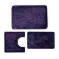 3 Pieces Luxury Bathroom Rug Set with U-Shaped Toilet Rug, Non-Slip Rubber Bottom, Thick Microfiber Fluffy Plush, Water Absorption, Quick Dry, Ultra Soft, Bath Mats for Bathroom, Tub(Purple) - color: Purple