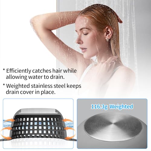 Aluvor Shower Drain Hair Catcher Bathtub Drain Cover Bathroom Sink & Bathtub Drain Protector for Pop-Up & Regular Drains | Bathroom Sink & Bathtub Drain Strainer for Pop-Up & Regular Drains - color: Drak Grey