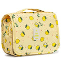 L&FY Hanging Travel Toiletry Bag Women's Cosmetic Organizer Makeup Pouch Men's Shaving Kits With Handle (Yellow Lemon) - color: Yellow Lemon, size: Compact Size