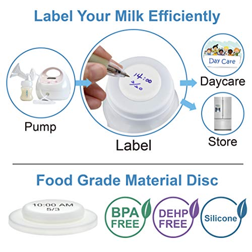 Maymom Write & Reuse Baby Bottle Labels for Daycare/Sealing Disc Compatible with Philips Classic Bottles, Maymom Screw Ring. 6pcs - color: Sealing Disc