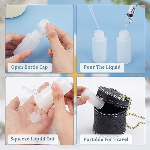 BENECREAT 10 Pack 1oz Travel Bottles Small Travel tubes Plastic Flip Cap Sample Bottle Refillable Travel Bottles for Makeup, Liquid, Cosmetic Toiletries Product - size: ['30 ml']