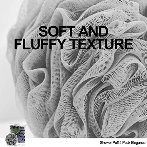Loofah Sponge Bath Sponge for Women Men 4 Pack (Gray Blue Green Purple) - style: Gray Blue Green Purple