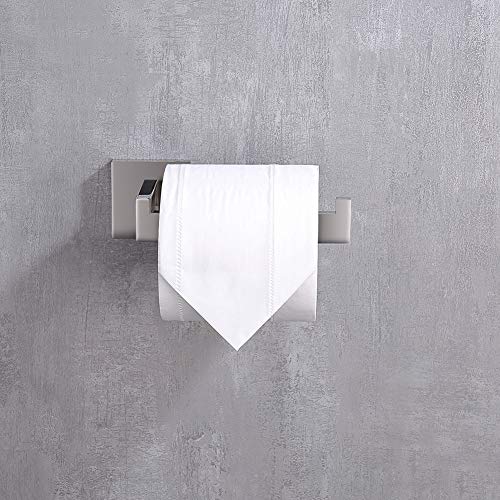 TASTOS Polished Chrome Toilet Paper Holder SUS304 Stainless Steel, Modern Square Half Open Bathroom 5 inch TP Holder Wall Mount Rustfree Tissue Roll Dispenser for Washroom Kitchen 2 Pack - color: Polished Chrome, size: Square (2 pack)