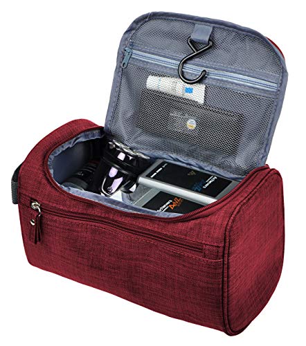 Vercord Mens Toiletry Bag Wash Travel Small Shaving Dop Kit Shower Bathroom Ditty Hygiene Bag Frosted Burgundy - color: Frosted Burgundy