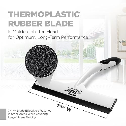 Fuller Brush Easy Grip Handheld Squeegee - for Shower Walls, Doors, Tub Surfaces, Windows, Mirrors & Vehicle Windshields - ThermoPlastic Rubber Blade - Comfort Grip Handle with Built-in Finger Groove