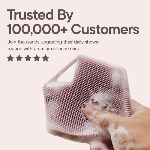 TOOLETRIES Silicone Body Scrubber 2.0, Loofah Alternative - Blossom | Gentle exfoliating shower scrubber that's quick drying, hygienic and longer lasting than traditional loofahs. - color: Blossom