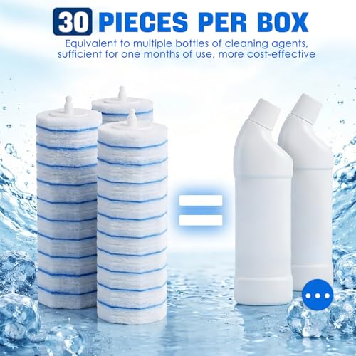30 Count Toilet Stick Refills,Disposable Toilet Brush Refills Compatible with Clorox Toilet Stick,Upgrade Fiber Cleaner Heads,Secure Lock No Slip,Odor Neutralizing(Not Included Brush Rod) - size: 30 Count