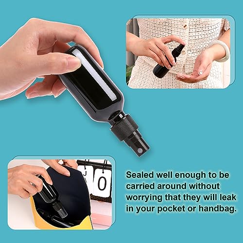 NOOEEISS Black Glass Small Spray Bottle 2 oz 48 Packs,Fine Mist Sprayer Small Clear Bottles,Refillable Containers mini spray bottles for Cleaning Solutions and Skin Care (Black 48pcs) - color: Black, size: 48Pack