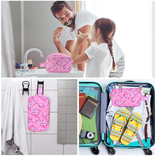 Mermaid Kids Toiletry Bag for Girls, Travel Toiletry Bag for Little Young Girls Cosmetic Bag Makeup Bag Waterproof Hanging Wash Bag Toddler Toiletries, Pink - color: Pink Mermaid