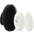 INNERNEED Food-Grade Soft Silicone Body Scrubber Shower Brush Handheld Cleansing Skin Brush, with Exfoliating Net Sponge Case (Black Brush) - color: (Set5) Blackcase