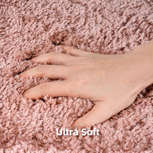 3 Pieces Luxury Bathroom Rug Set with U-Shaped Toilet Rug, Non-Slip Rubber Bottom, Thick Microfiber Fluffy Plush, Water Absorption, Quick Dry, Ultra Soft, Bath Mats for Bathroom, Tub(Coral) - color: Coral