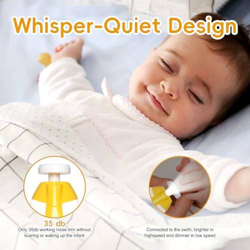 Qunlions life Baby Nail Trimmer Electric, 6 in 1 Baby Nail File Clippers Infant Grooming Kit Manicure Set for Toddler or Adults, Yellow - color: Yellow Nail Trimmer