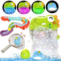 Light Up Dinosaur Bath Toys for Kids Ages 3-5 4-8, Bath Bubble Machine with Music, Bubble Maker for Bathtub, Floating Animal Bathtub Water Toys for Toddlers 3 4 5 Year Old Boys Girls Birthday Gift