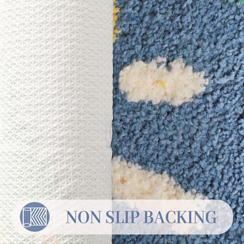 Cute Toilet Rug U Shaped, Microfiber Bathroom Toilet Rugs Non Slip Bath Mat Toliet Rug Machine Washable Absorbent Bathroom Rugs 20 x 22 Inches, Rocket - color: Flying Saucer