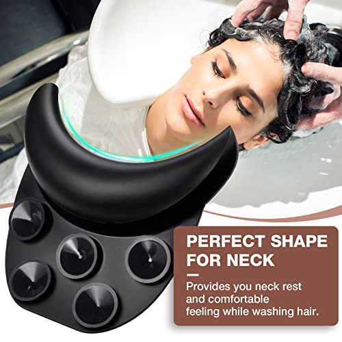 Silicon Shampoo Bowl Neck Rest, Salon Neck Rest Cushion with Suction Cup | Non-Slip Portable Hair Salon Shampoo Sink Gel Neck Pad for Salon Basin, Soft Hair Washing Salon Sink Neck Support for Home