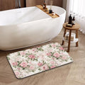 Shabby Chic Flower Bathroom Rug, Rapid Dry Absorbent with Non-Slip Rubber Base Bath Mats for Bathroom 17"x30" - color: Shabby Chic Flower