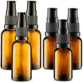 VitalUp 6 Pack, 3 30ml (1oz) & 3 15ml (0.5oz) Empty Refillable Glass Amber Pump Bottle Ideal for Lotion Cream Essential Oil Travel Small Container, Convenience Pack - size: 6 pack (30ml & 15ml)