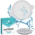 50 Pack Disposable Shower Drain Hair Catcher Mesh Stickers - Peel & Stick Drain Strainers to Prevent Clogs, Strong Waterproof Adhesive, Mess-Free Disposable Drain Covers for Shower & Bathtub - size: 3.5" Round - 50