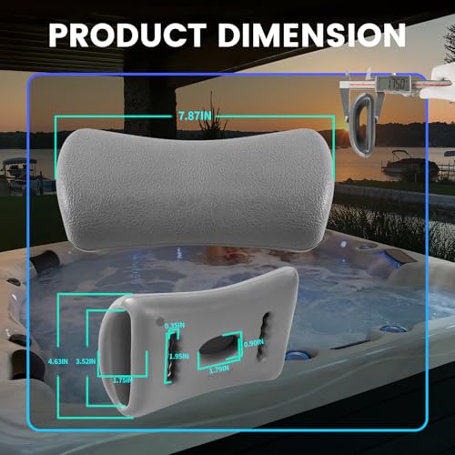 2PCS X540765 Adjustable Graphite Headrest Fit for All 2016+ Clarity Spas Compatible with Balance 6/6CS/7/8/9, Precision 7/8/67