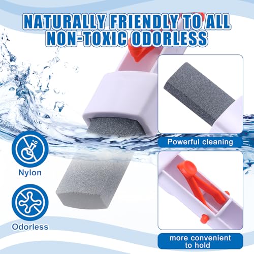 Sliner 6 Pcs Pool Cleaning Kit 5 Inch Stainless Steel Pool Brush Pumice Stone Metal Wire Bristles Srubber Calcium Remover for Swimming Build-up on Tiles, Rust Stains on Concrete Walls