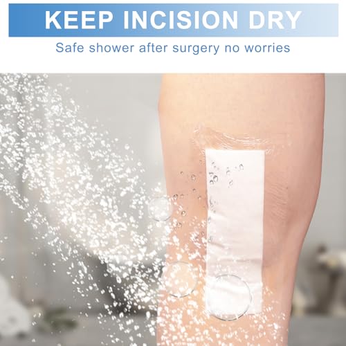 30 Pack 4"x14" Waterproof Adhesive Island Dressing for Post-Surgery Recovery | Sterile Bordered Gauze Bandages with Non-Stick Pad for Knee/Hip Replacement, Surgical Incision Care & Shower Protection - size: 4x14 in