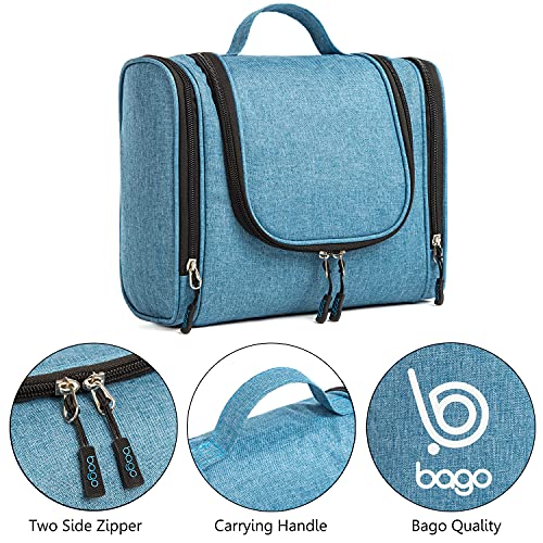 Bago Travel Toiletry Bag for Women and Men - Large Waterproof Hanging Large Toiletry Bag for Bathroom and Travel Bag for Toiletries Organizer -Travel Makeup Bag (SnowBlue) - color: SnowBlue, size: Large