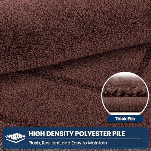 PURRUGS Machine Washable Kitchen Rug 24" x 35.5", Non-Slip/Skid Kitchen Runner Rugs & Floor Mats, Super Absorbent Soft Standing Mats for Kitchen, Sink & Laundry, Brown - color: Brown, size: 24" X 35.5"