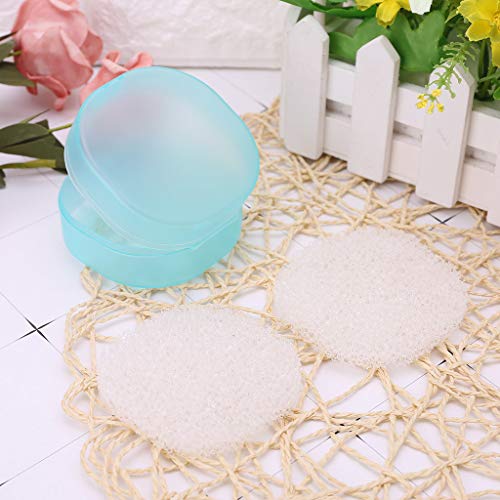 Portable Soap Box Container Round Leak Resistant Sponge for Case Travel Bathroom Soap Dish Shower Bar Soap Draining Tray Drain Holder Cover Bathroom Sink Ceramic Mount Marble Set Cup