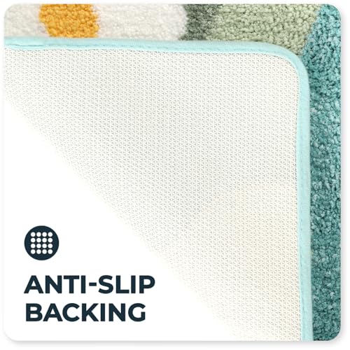 Cute Toilet Rug U Shaped, Microfiber Bathroom Toilet Rugs Non Slip Bath Mat Toliet Rug Machine Washable Absorbent Bathroom Rugs 20 x 22 Inches, Flower - color: Flower