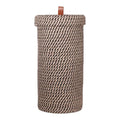 Toilet Paper Holder, Boho Decor Toilet Paper Storage Stand for Bathroom,Cotton Handmade Woven Paper Basket for Mega Roll,3 Rolls of Toilet Tissue Storage (Black)