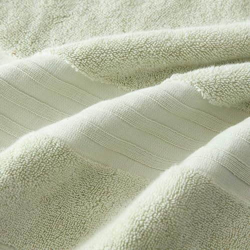 Martha Stewart - Bath Towels, Soft & Absorbent 100% Cotton Towels, Plush 700 GSM, 6-Piece Bathroom Towel Set with Textured Dobby Weave (Skyland Manor Green) - color: Skyland Manor Green