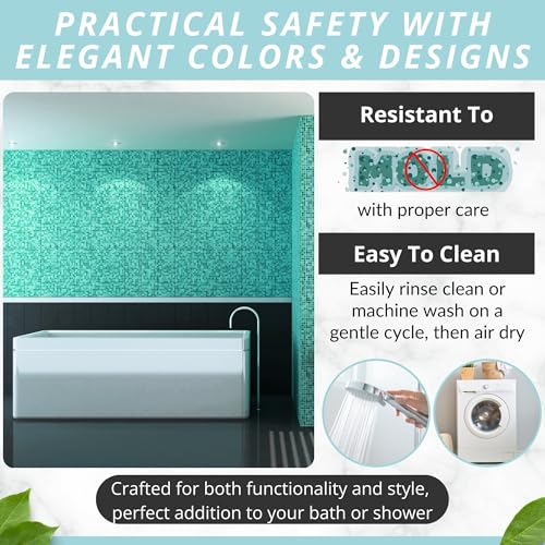 ENKOSI Bath Mat - Large Non Slip Bathtub & Shower Mat - Extra Long 40 x 16 Inch Bathroom Mats for Tub Nonslip Anti Slip Bathmats (40x16 Mint Green 1-Pack) - color: Mint Green