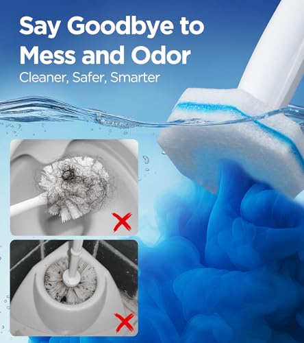 64 Count Toilet Wand Refills for Clorox Toilet Wand, 5X Cleaning Power Toilet Bowl Cleaners with Exclusive Formula, High-Density Disposable Toilet Brush Scrubber - No Falling Apart, Fresh Fragrance
