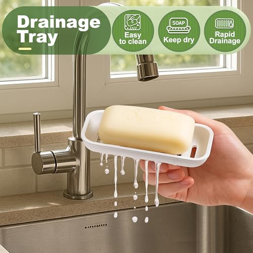Travel Soap Case soap Holder,Leak Proof with Silicone Sealed lid,White | Keep Dry with Drainage Tray,Soap Dish for Travel, Gym, Bathroom, Outdoor, Camping, School - color: White