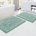 H.VERSAILTEX Bath Mats - Non Slip Luxury Chenille Bathroom Rugs, Extra Soft Absorbent Shaggy, Washable Fast Dry 2 Piece (Aqua Foam, 20" x 32"/17" x 24") - color: Aqua Foam, size: 20" x 32" Plus 17" x 24"