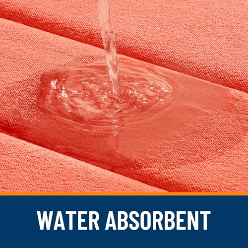 OLANLY Memory Foam Toilet Rugs U Shaped 24x20, Super Soft Absorbent Contour Bath Rugs, Quick Dry, Machine Washable Toilet Mat, Bathmat Floor Carpet, Bathroom Home Decor Accessories, Coral - color: Coral, size: 24" X 20" Contour Rug