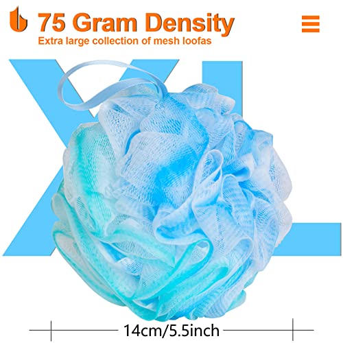 Urbanstrive Shower Bath Sponge XL 75g Soft Shower Loofahs Balls for Body Wash Men Women Bathroom Accessories, 1 Pack, Green-Blue - color: Green-blue