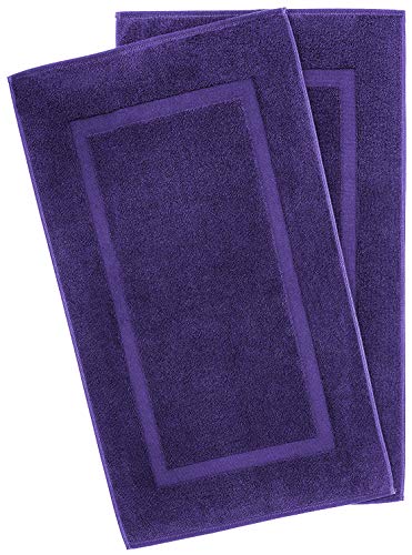 100% Cotton Bath Mats for Bathroom Floor Set of 2 Pack, 20x34 Soft Absorbent Washable Quick Dry Tub Bathmat, Purple - color: Purple, size: Bath Mat Set 2 Pack 20x34