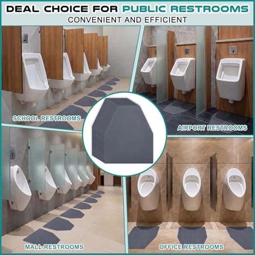 50 Pack Disposable Urinal Floor Mats Nonwoven Restroom Splash Pads with 300 Adhesive Dots 17.5" x 21" Mats Commercial Mens Bathroom Tile Protection Office Bar School Gym Facility Use(Gray) - color: Grey