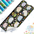 XIYUNTE Baby Bath Mat for Tub Non Slip Kids, BPA Free Extra Long Bathtub Mat 40x16 with Drain Holes and 200 Suction Cups, Non Toxic Machine Washable Toddler Bath Mat, Eco-Friendly Certified - color: Black Elephant