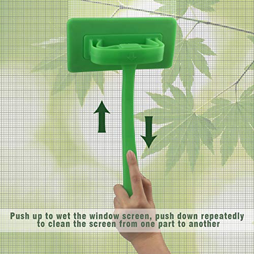 MyLifeUNIT Mesh Screen Cleaner, Detachable Window Screen Cleaning Brush Washing Tool, Windows Screen Cleaner with Wet and Dry Dual-Use